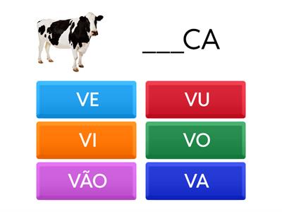  COMPLETE COM AS SÍLABAS   VA - VE - VI - VO - VU - VÃO
