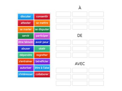 Verbes et prépsoitions FLE B1
