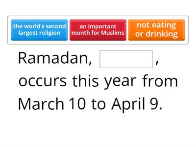 Ramadan Appositives