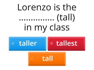 Comparative and Superlative Quiz - Tato