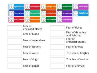 Phobias - English Hub B2 - Matching - Chris' Escuela de Idiomas 
