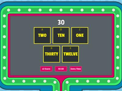  NUMBERS (1-100) - ENGLISH