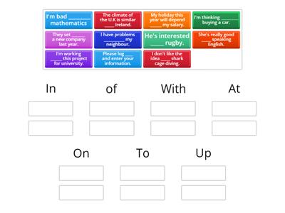 Dependent preposition review