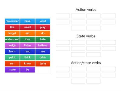 Action verbs vs state verbs