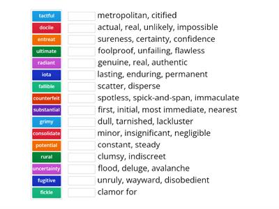 Vocabulary Workshop Level B Unit 5 Antonyms