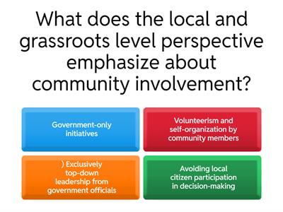 understanding community in local and grassroots levels.