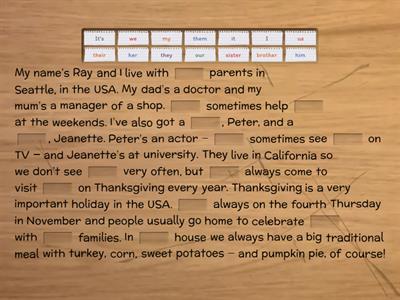 Pronouns (personal, possessive and object)