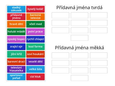 Přídavná jména tvrdá a měkká