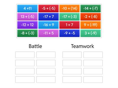 Battles vs Teamwork (combining ) 