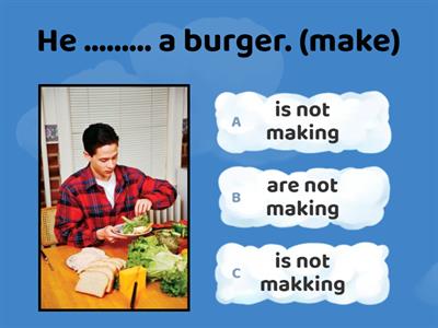 Present continuous (Negative form)