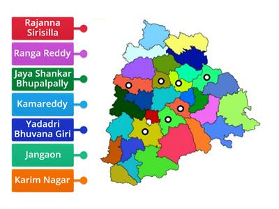 Districts of Telangana: Map Practice (4 of 5)