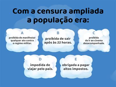 Quiz avaliativo sobre a ditadura