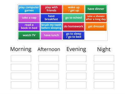 Time of Day + Daily Routine