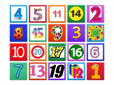 Kid's Box 2 Unit 2 - Numbers 1-20 (flip tiles)