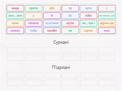 Сполучники сурядності та підрядності