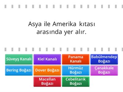 10.Sınıf Coğrafya Dünya'daki Boğazlar ve Kanallar 