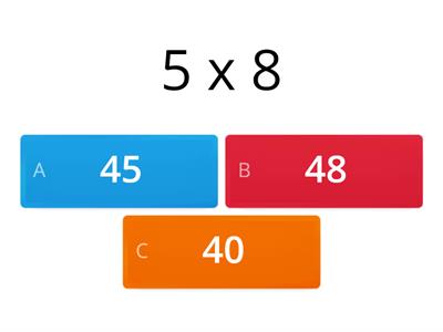 Quiz tabelline 1-8 Seconda A