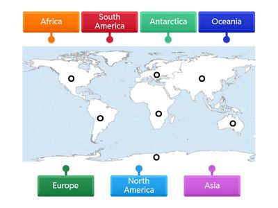 Continents Labelling Map