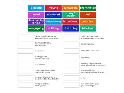 Unit 1 p.9 Films adjectives