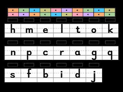 小寫聽字母並配對(a~t)