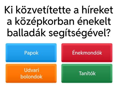 Balladák, mondák, legendák - ismétlés