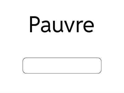 Nominalisation 4 - Adjectifs 