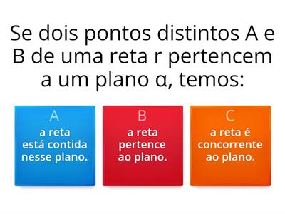 Quiz - Posições Relativas entre Reta e Plano