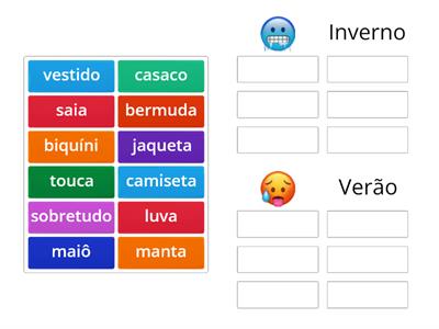 Roupas de verão/inverno