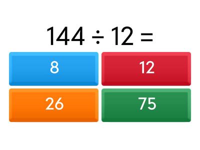  Division choose the correct answer
