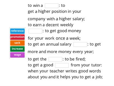 Occupations. FCE. Collocations