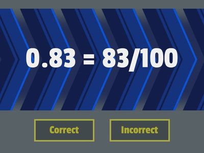 Decimals to Fractions Level 1: true false