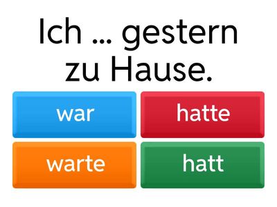 Minulý čas sloves být a mít (waren, hatten)