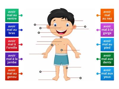 Avoir mal + parties du corps