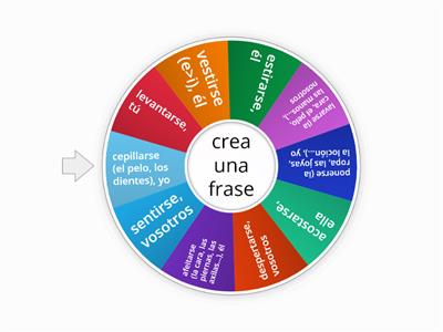 Crear oraciones con verbos reflexivos