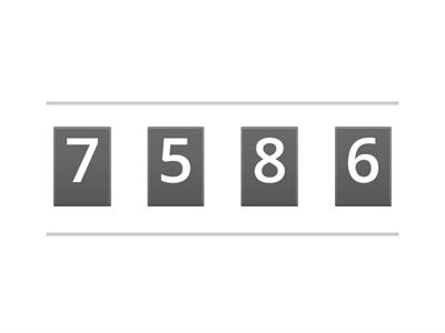 Order the numbers from smallest to largest.