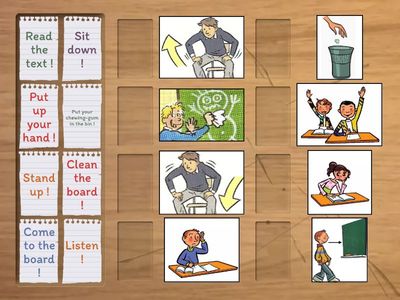 Match up - Classroom English (orders)