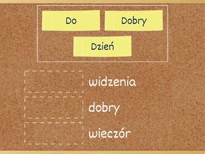 Powitania i pożegnania (polski - łączenie wyrazów)