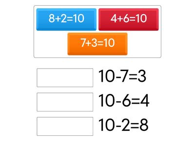 Подбери к каждому примеру на сложение подходящее вычитание.