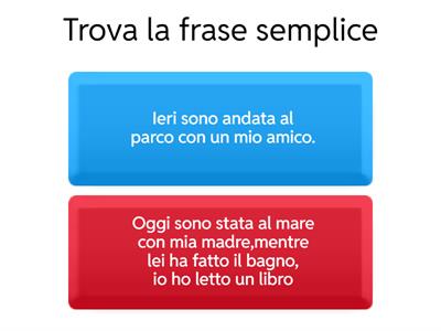  frase semplice e frase complessa