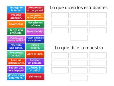 ¿Qué dices en la clase? 