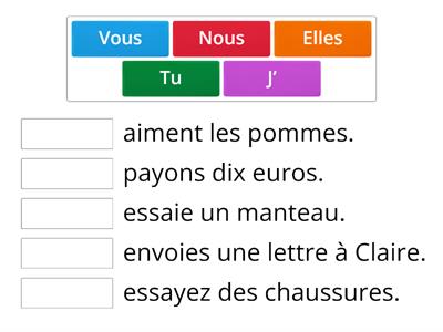 Les verbes du premier groupe.