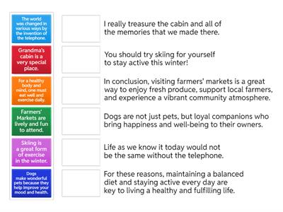 6a Cambridge - Topic and Conclusion Sentence Match