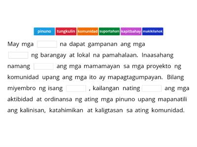 Tungkulin ng Pamahalaan sa Komunidad.