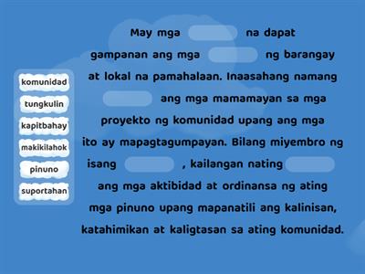 Tungkulin ng Pamahalaan sa Komunidad.
