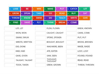 IRREGULAR VERBS 1 ESO 2023-1