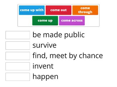 Phrasal verbs with 'come'