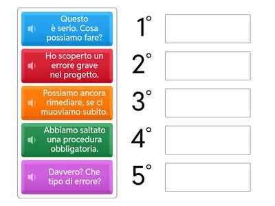 Riordina i dialoghi - SEGNALARE UN PROBLEMA - PROPORRE UNA SOLUZIONE