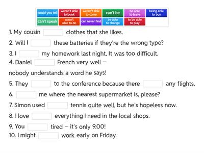 Can hw sentences (Ability, possibility, permission, deduction)