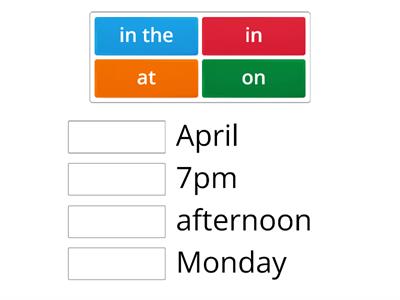 Prepositions of time