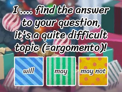 WILL, WON'T, MAY, MAY NOT